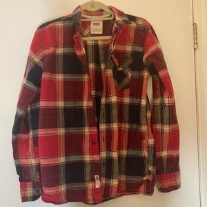 Levi’s red plaid men’s button down (small)